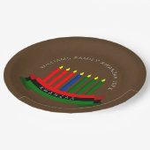 Naam toevoegen Jaar Kwanzaa Kandles 9" Papieren Bordje (Gekanteld)