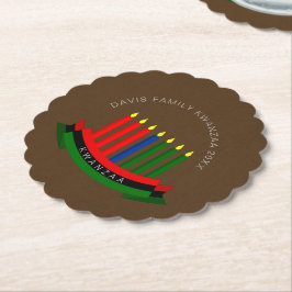 Naam toevoegen Jaar Kwanzaa Kandles Kartonnen Onderzetters