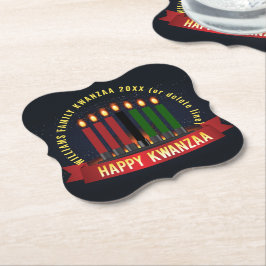 Naam toevoegen Jaar Kwanzaa Kandles Kartonnen Onderzetters