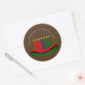 Naam toevoegen Jaar Kwanzaa Kandles Ronde Sticker (Envelop)