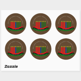 Naam toevoegen Jaar Kwanzaa Kandles Ronde Sticker