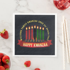 Naam toevoegen Jaar Kwanzaa Kandles Servet