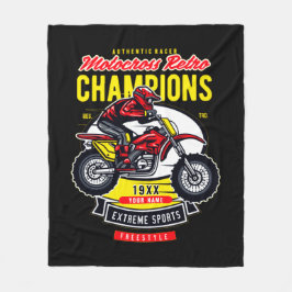 Naam toevoegen Jaar Motocross Retro Champions Ride Fleece Deken