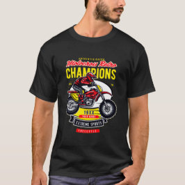 Naam toevoegen Jaar Motocross Retro Champions Ride T-shirt