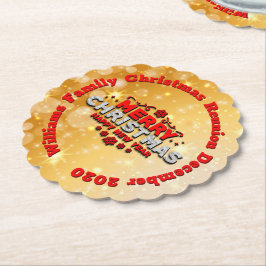 Naam toevoegen Jaar overeenkomend met vrolijk kers Kartonnen Onderzetters