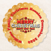 Naam toevoegen Jaar overeenkomend met vrolijk kers Kartonnen Onderzetters (Voorkant)