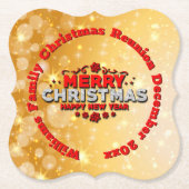 Naam toevoegen Jaar overeenkomend met vrolijk kers Kartonnen Onderzetters (Voorkant)