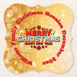 Naam toevoegen Jaar overeenkomend met vrolijk kers Kartonnen Onderzetters