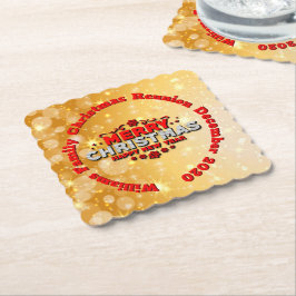 Naam toevoegen Jaar overeenkomend met vrolijk kers Kartonnen Onderzetters