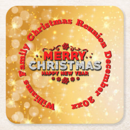 Naam toevoegen Jaar overeenkomend met vrolijk kers Kartonnen Onderzetters