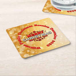 Naam toevoegen Jaar overeenkomend met vrolijk kers Kartonnen Onderzetters