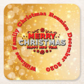 Naam toevoegen Jaar overeenkomend met vrolijk kers Kartonnen Onderzetters (Voorkant)