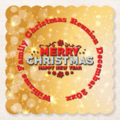 Naam toevoegen Jaar overeenkomend met vrolijk kers Kartonnen Onderzetters (Voorkant)