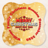 Naam toevoegen Jaar overeenkomend met vrolijk kers Kartonnen Onderzetters (Voorkant)