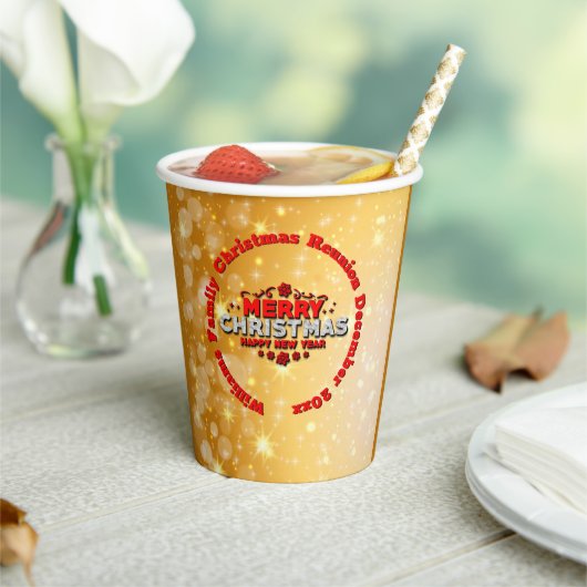 Naam toevoegen Jaar overeenkomend met vrolijk kers Papieren Bekers (Insitu)