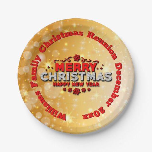 Naam toevoegen Jaar overeenkomend met vrolijk kers Papieren Bordje (Voorkant)