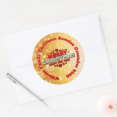 Naam toevoegen Jaar overeenkomend met vrolijk kers Ronde Sticker (Envelop)