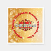 Naam toevoegen Jaar overeenkomend met vrolijk kers Servet (Voorkant)