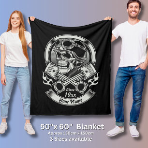 Naam toevoegen Jaar  snijder schedel doorsnede zui Fleece Deken