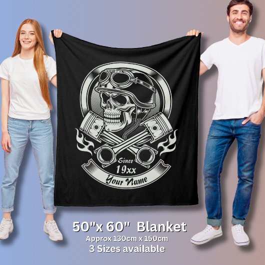 Naam toevoegen Jaar  snijder schedel doorsnede zui Fleece Deken