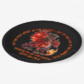 Naam toevoegen Jaar, Tekst - Fire Dragon Nieuwjaar Papieren Bordje (Gekanteld)