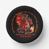 Naam toevoegen Jaar, Tekst - Fire Dragon Nieuwjaar Papieren Kommen (Voorkant)