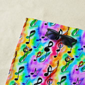 Naam toevoegen, kleurrijke Abstracte Muzieknoten Strandlaken (In situ)