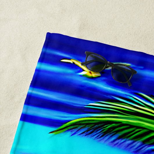 Naam toevoegen: Kleurrijke knoeiboardpalm en staar Strandlaken (In situ)