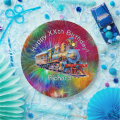 Naam toevoegen Leeftijd, Steam Train Verjaardagsfe Papieren Bordje (Feest)