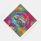 Naam toevoegen Leeftijd, Steam Train Verjaardagsfe Servet (Hoek)