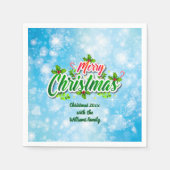 Naam toevoegen Matching Merry KerstBlue Cocktail N Servet (Voorkant)