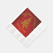 Naam toevoegen Matching Set Kerstmis Red Gold Tree Servet (Hoek)