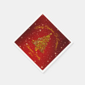 Naam toevoegen Matching Set Kerstmis Red Gold Tree Servet (Hoek)