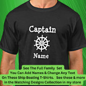 Naam toevoegen, matchingenset van kapitein-bootwie t-shirt