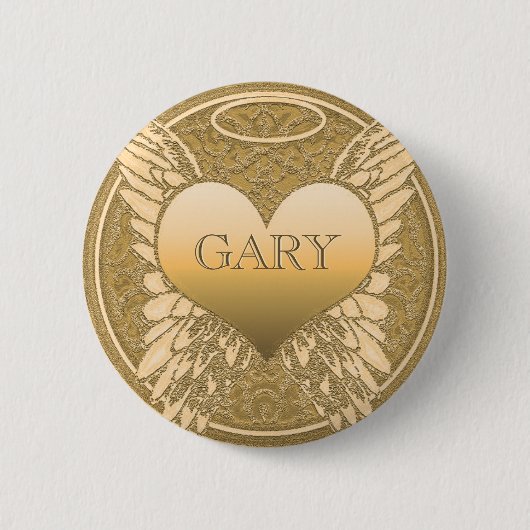 Naam toevoegen | Memorial | Angel Heart Ronde Button 5,7 Cm (Voorkant)