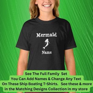 Naam toevoegen, Mermaid Boat Matching Family Set T-shirt