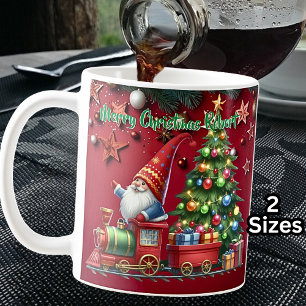 Naam toevoegen, Merry Christmas Santa Gnome Steam  Koffiemok