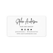 Naam toevoegen Modern Script Social Media Label (Voorkant)