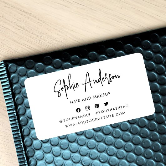 Naam toevoegen Modern Script Social Media Label