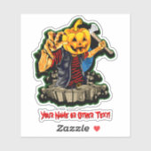 Naam toevoegen: Monster Pumpkin Head Ax Killer Zom Sticker (Vel)