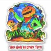 Naam toevoegen: Monster Pumpkin Head Skull op Chai Sticker (Voorkant)