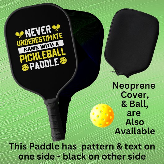 Naam toevoegen Nooit Geel wit onderschatten op zwa Pickleball Paddle
