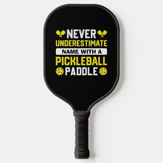 Naam toevoegen Nooit Geel wit onderschatten op zwa Pickleball Paddle (Voorkant)