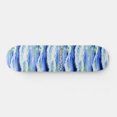 Naam toevoegen: Ocean Waves Blue Persoonlijk Skateboard (Horizontaal)