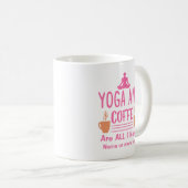 Naam toevoegen of Jouw tekst Yoga Coffee Pink Funn Koffiemok (Voorkant rechts)