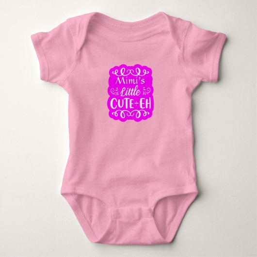 Naam toevoegen Oma's Little Schattige-eh Pink Girl Romper (Voorkant)