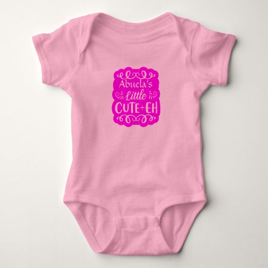 Naam toevoegen Oma's Little Schattige-eh Pink Girl Romper (Voorkant)