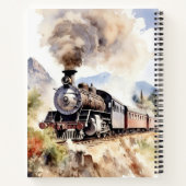 Naam toevoegen / Onderwerp Brown Steam Train Notitieboek (Achterkant)