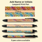 Naam toevoegen, op Neon Leopard Spots Print Zwarte Inkt Pen