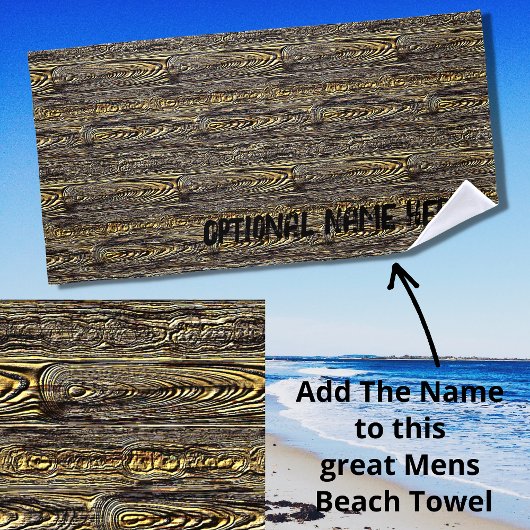 Naam toevoegen, oude Gnarly Wood Bark Texture Strandlaken